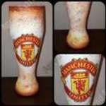Kézmüves sörös pohár Manchester United futball rajongói ajándék fotó