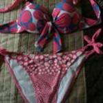 Bikinik M-es méretű rózsaszín-fehér, csoki barna fotó