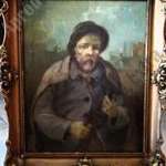 Kalapos férfi - régi portré kép fotó