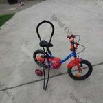 B'twin 14-es gyerek kerékpár támasztó kerékkel, tanulóbottal fotó