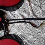 Francia miniruha, eredeti allapotban, aljan fekete csipkediszitessel . fotó