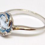 Kék topáz köves fehér arany gyűrű (ZAL-Au 108320) fotó