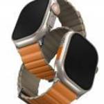 Uniq Revix Premium mágneses szilikon szíj Apple Watch 42/44/45/49mm, narancs/khaki fotó