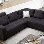 Aura fekete sarok kanapé nyitható ágyneműtartós fotó