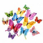 12 db dekoratív pillangós készlet falra tenni 3D mágnessel olcsó fali díszek FÜGGÖNYEK fotó