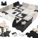 Puzzle habszivacs játszószőnyeg (fekete/szürke/fehér) fotó