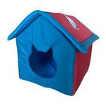 Puha kisállat ház, 45x45x47 cm - Bordó-Kék színben - MS-310 fotó