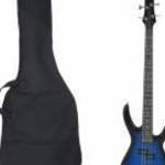 Kék-fekete elektromos basszusgitár kezdőknek tokkal 4/4 46" - vidaXL fotó