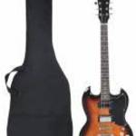 Barna és fekete elektromos gitár kezdőknek puhatokkal 4/4 39" - vidaXL fotó