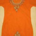 narancssárga muszlin gyöngyös ruha , tunika fotó