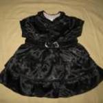 H&M fekete szatén fodros ruha 12-18 hó/ 86 cm h: 49 cm mb: 61 cm fotó