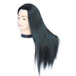 Szintetikus hajú fekete női babafej 50 cm Doxi fotó