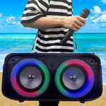 Hordozható karaoke hifi/bluetooth/vezeték nélküli mikrofon/disco fény fotó