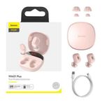 Baseus Encok WM01 Bluetooth-os szetereo headset, vezeték nélküli fülhallgató (TWS Bluetooth 5.0) rózsaszín, pink fotó