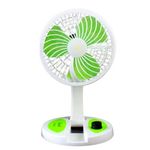 Zöld - asztali ventilátor + led fényvető - akkus, hordozható fotó