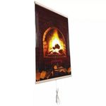 Infravörös fűtőpanel, infrapanel 500W, 105 x 60 cm, dekoratív kandalló képpel fotó