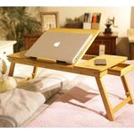 Összecsukható bambusz laptop asztal fotó