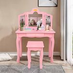 Gyermek fésülködő asztal, rózsaszín fotó