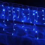 185 LED-es jégcsap fényfüzér, Kék fotó