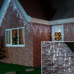 180 LED-es 8 programos karácsonyi jégcsap fényfüzér, izzósor, 8, 5 m - hidegfehér fotó