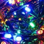 100 LED-es karácsonyfa fényfüzér, izzósor, 6, 3m, színes fotó