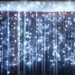 Karácsonyi fényfüggöny fényfüzér - 205cm x 155cm méteres 300 LED hidegfehér fotó