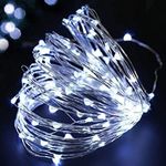 10m-es microLED elemes karácsonyi fényfüzér, 100LED-es, hideg fehér fotó