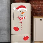Hóemberes hűtőmágnes nagyméretű piros ruhás fotó