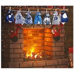 Karácsonyi adventi textil naptár szett - kék és fekete fotó