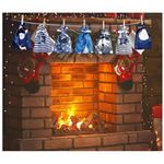 Karácsonyi adventi textil naptár szett - kék és szürke fotó