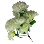 Krizantém művirág csokor, 7 virággal 30 cm - fehér - MS-1010 fotó