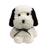 Rózsa kutyus, örök virág ülő kutya díszdobozban - fekete-fehér - Snoopy - nagy fotó