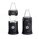 Napelemes újratölthető kemping lámpa, horgászlámpa - fekete - MS-765 fotó