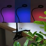 Kerek flexibilis palántanevelő LED lámpa, asztalra csíptethető fotó