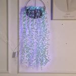 2x2 méteres ledes fényfüggöny apró zöld levelekkel, 8 programos, sorolható, kék fotó