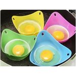 4 db-os szilikonos tojásfőző szett különböző színekben fotó