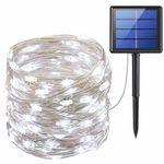 Napelemes dekorációs mikroledes fényfüzér, 100 LED, 10 méter, hidegfehér fotó