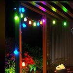 Napelemes vízálló dekoratív RGB fényfüzér 10 LED izzóval fotó