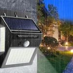 3 db 100 ledes napelemes mozgásérzékelős kültéri lámpa, 270 fokos világítás fotó