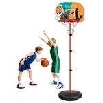 80-200 cm-ig állítható magasságú, gyermek kosárlabda palánk hálóval fotó