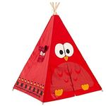 Gyerek sátor - piros, bagoly mintával fotó