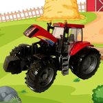 Mezőgazdasági traktor nyitható motorháztetővel és ajtóval - piros fotó