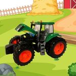 Mezőgazdasági traktor nyitható motorháztetővel és ajtóval - zöld fotó
