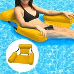 Nagyméretű, felfújható úszófotel, medence fotel - citromsárga fotó