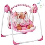 Hordozható pihenőszék, baba hinta, önműködő ringató funkcióval , rózsaszín fotó