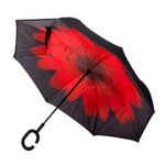 Fordított esernyő - piros virág mintával - MS-274 fotó