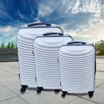 Merev falú utazó bőrönd szett, 3 db-os, 4 kerekű fotó