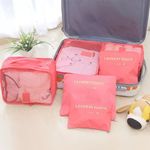 Bőrönd rendszervező készlet (6 db) - rózsaszín fotó