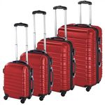 4 db-os merev falú bőrönd szett - piros fotó