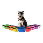 Latex hordozható etető és itató tál kutyáknak (350ml) fehér fotó